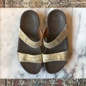 Fitflop gold stud leather strap sandals